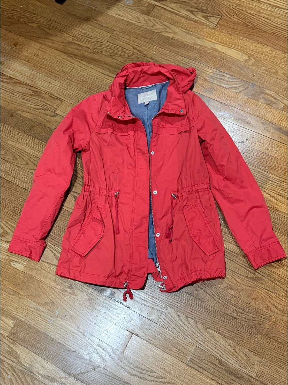 Banana Republic Vibrant Red Rain Coat Anorak Jacket